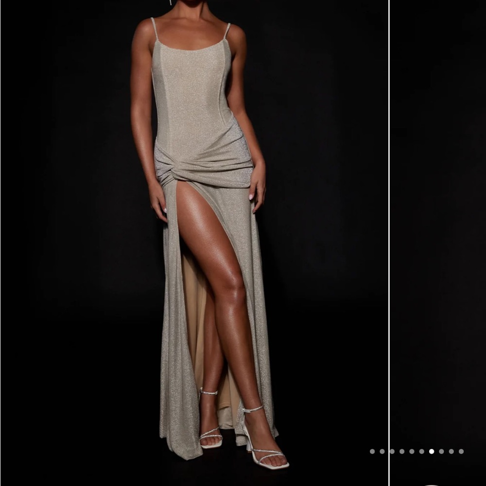 Meshki Champagne Shimmering Maxi Dress